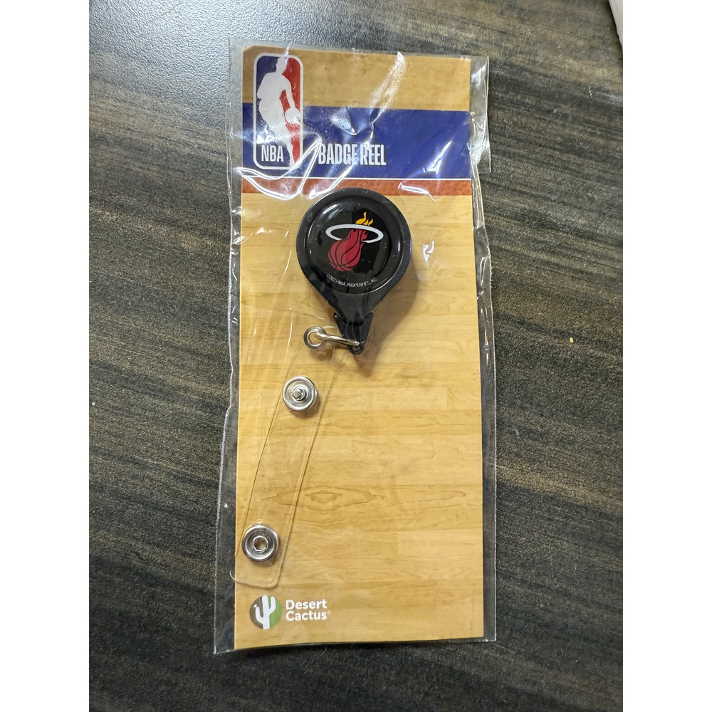 Desert Cactus‎ NBA Miami Heat Badge Reel Retractable Clip On ID Card Holder